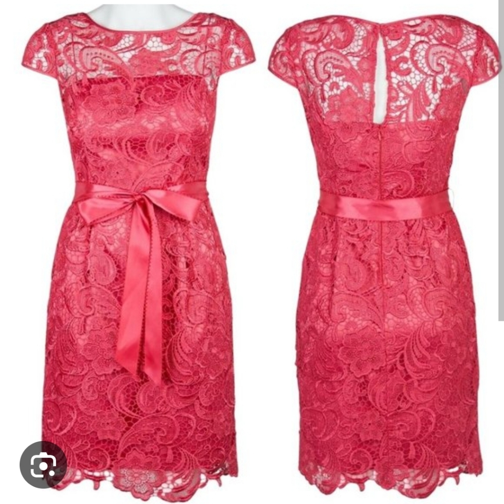 Hot pink lace dress - Picture 1 of 7